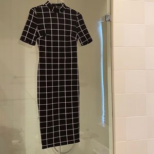 Black& white Pencil work dress